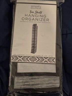 Ten-Shelf Hanging Closet Organizer - Gray & Black